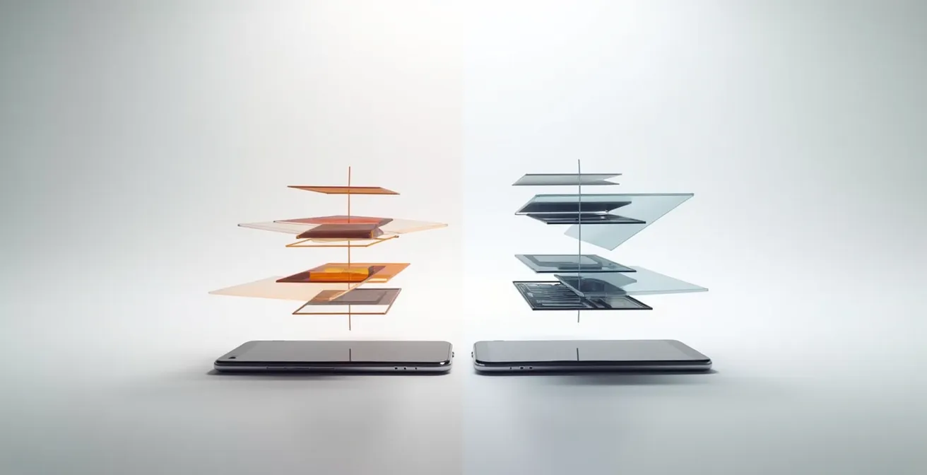 Comparación visual de anuncios con y sin extensiones en dispositivo móvil