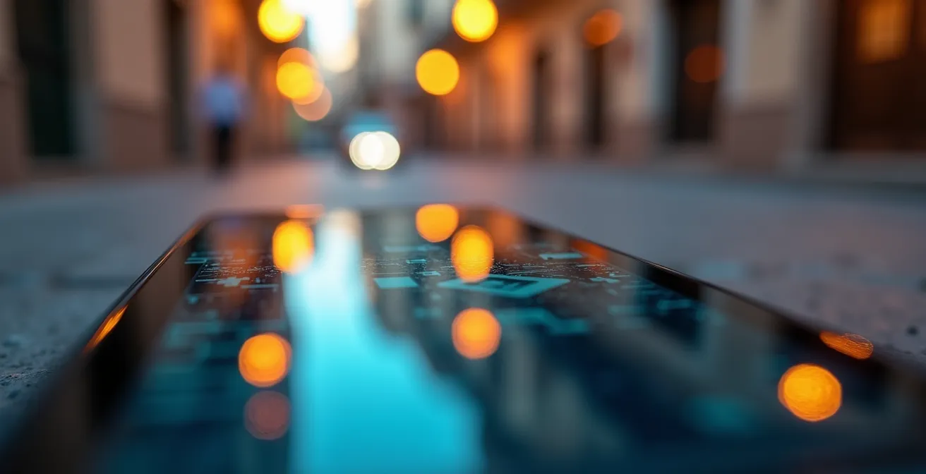 Vista macro de pantalla móvil mostrando ficha de Google Business optimizada