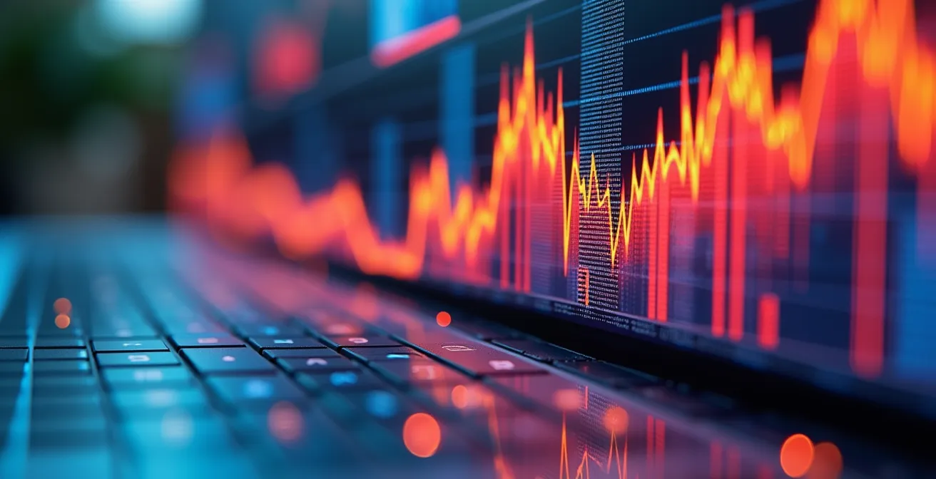 Vista macro de análisis de datos de lead scoring sin texto visible