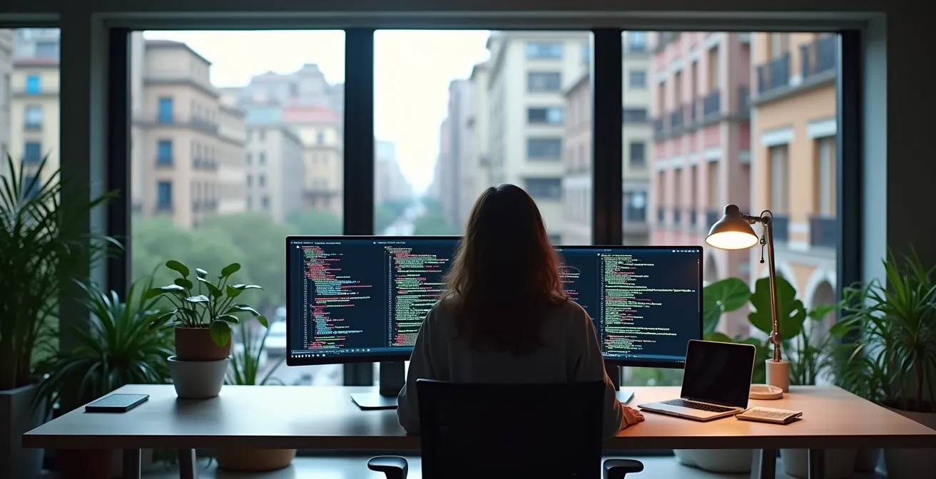 Programador configurando scripts de automatización en Google Ads