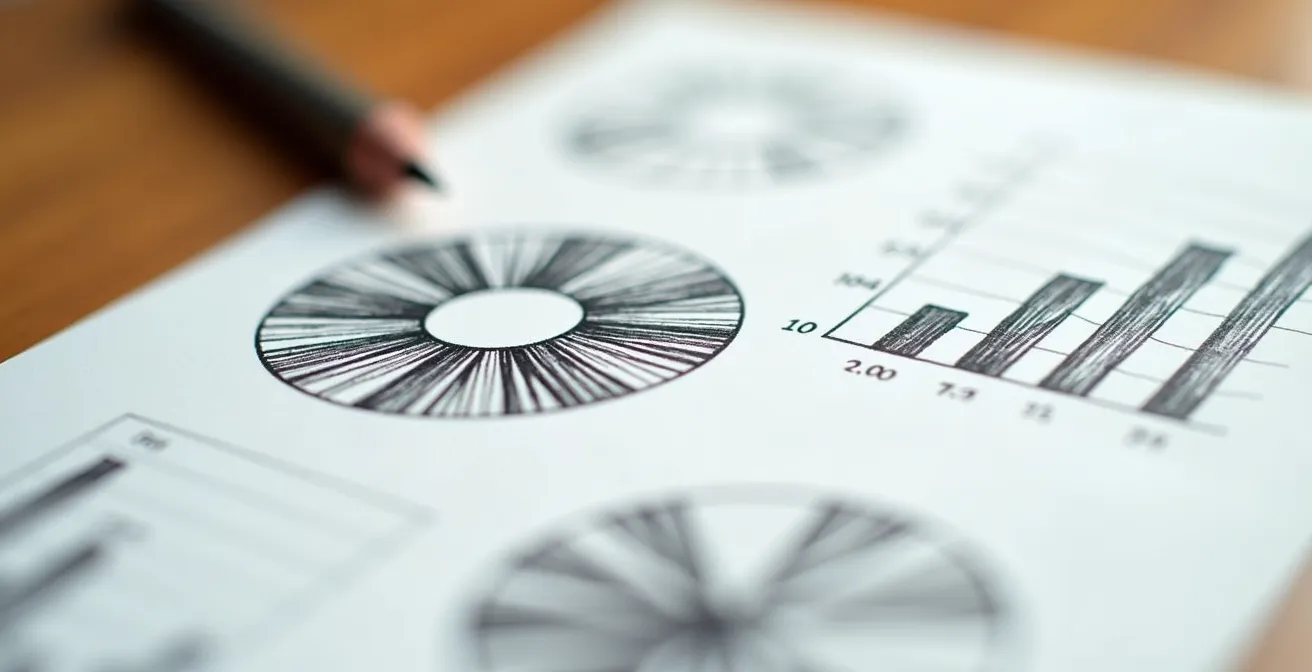Comparación visual entre diferentes tipos de gráficos para presentar datos de ventas