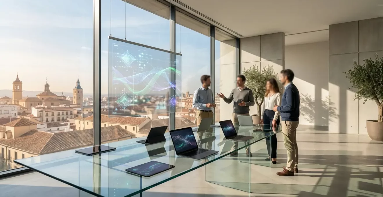 Estrategia de autoridad de marca E-E-A-T con elementos digitales y profesionales