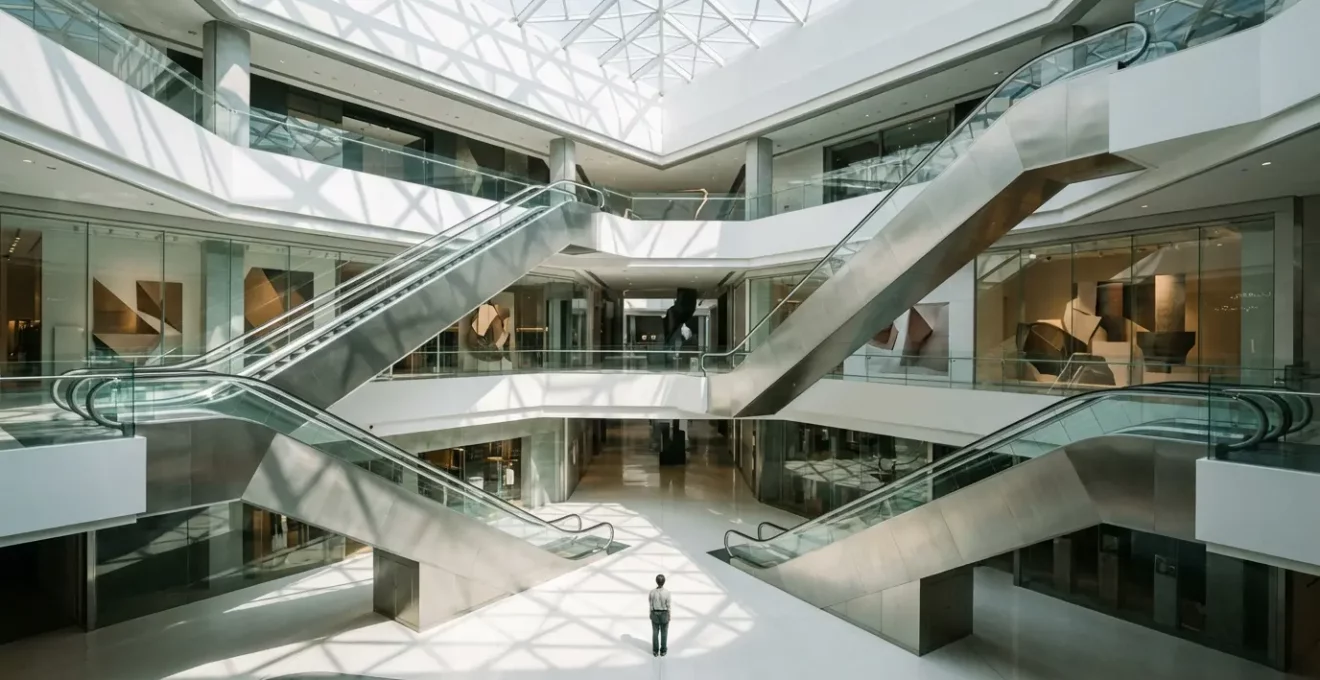 Cliente en una encrucijada digital con múltiples opciones de marca