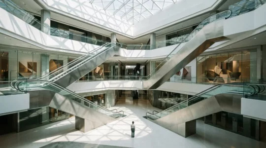 Cliente en una encrucijada digital con múltiples opciones de marca