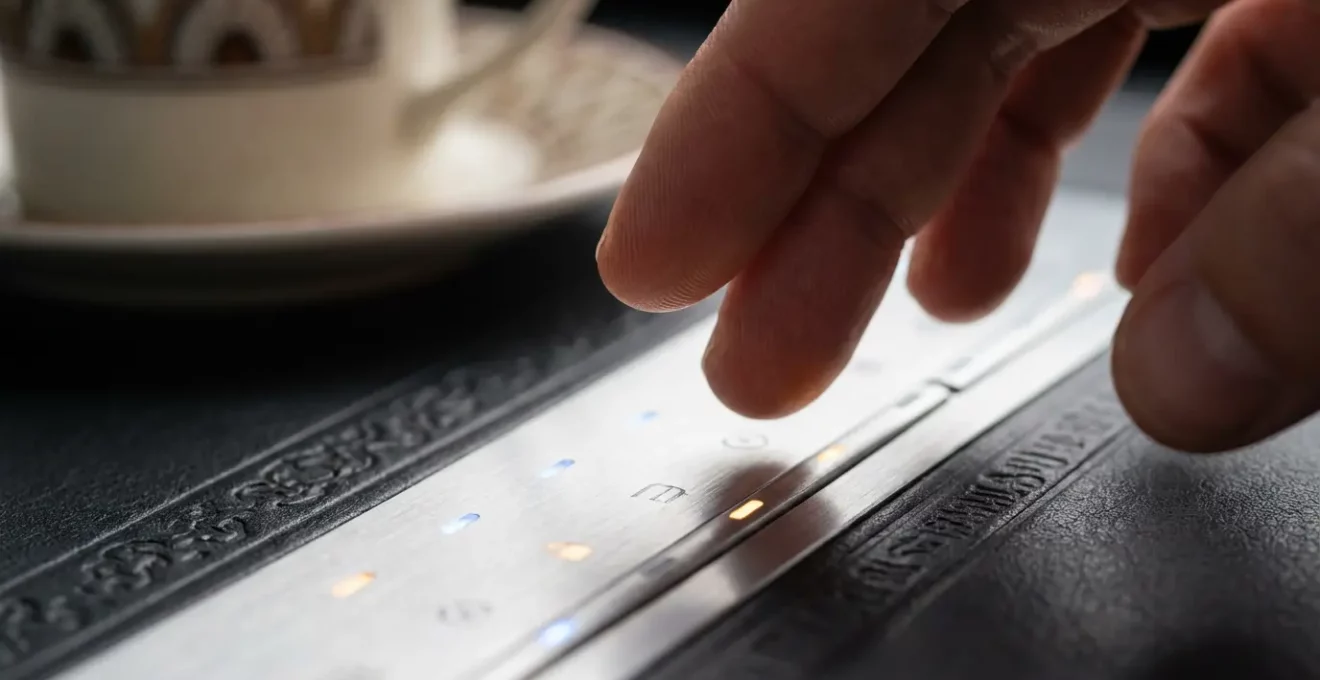 Manos humanas supervisando sistema automatizado en centro de control español