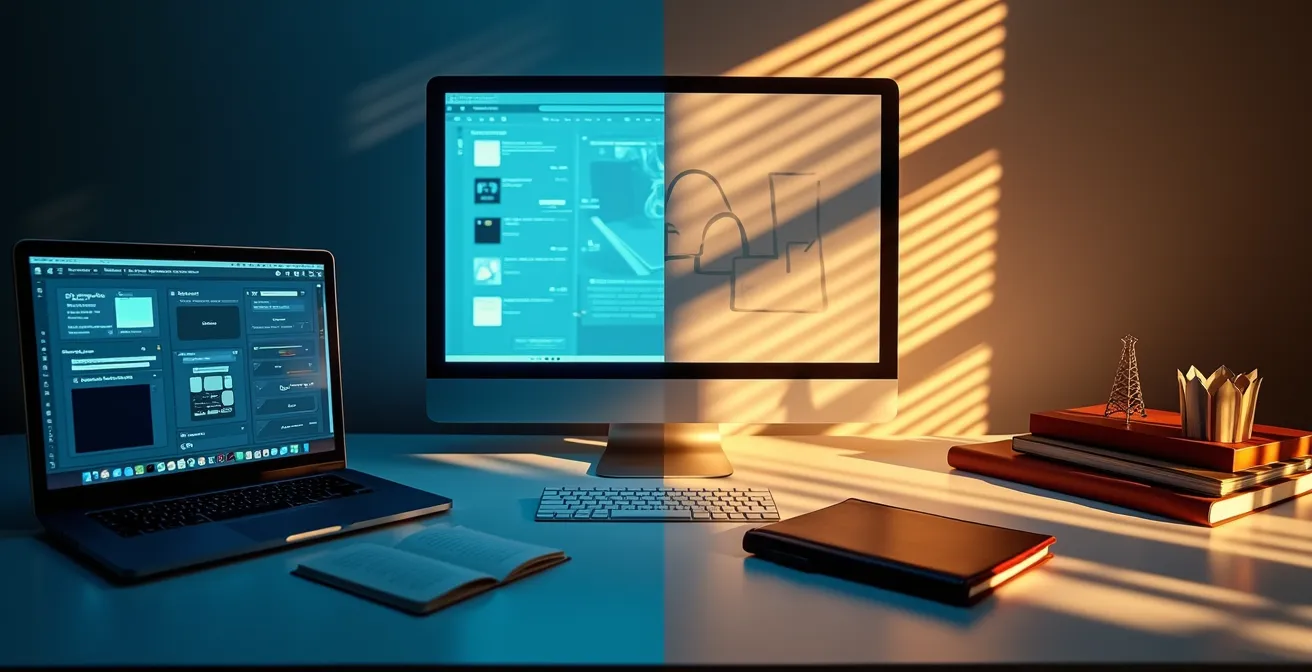 Comparación visual entre presencia digital básica y autoridad temática en el mercado español