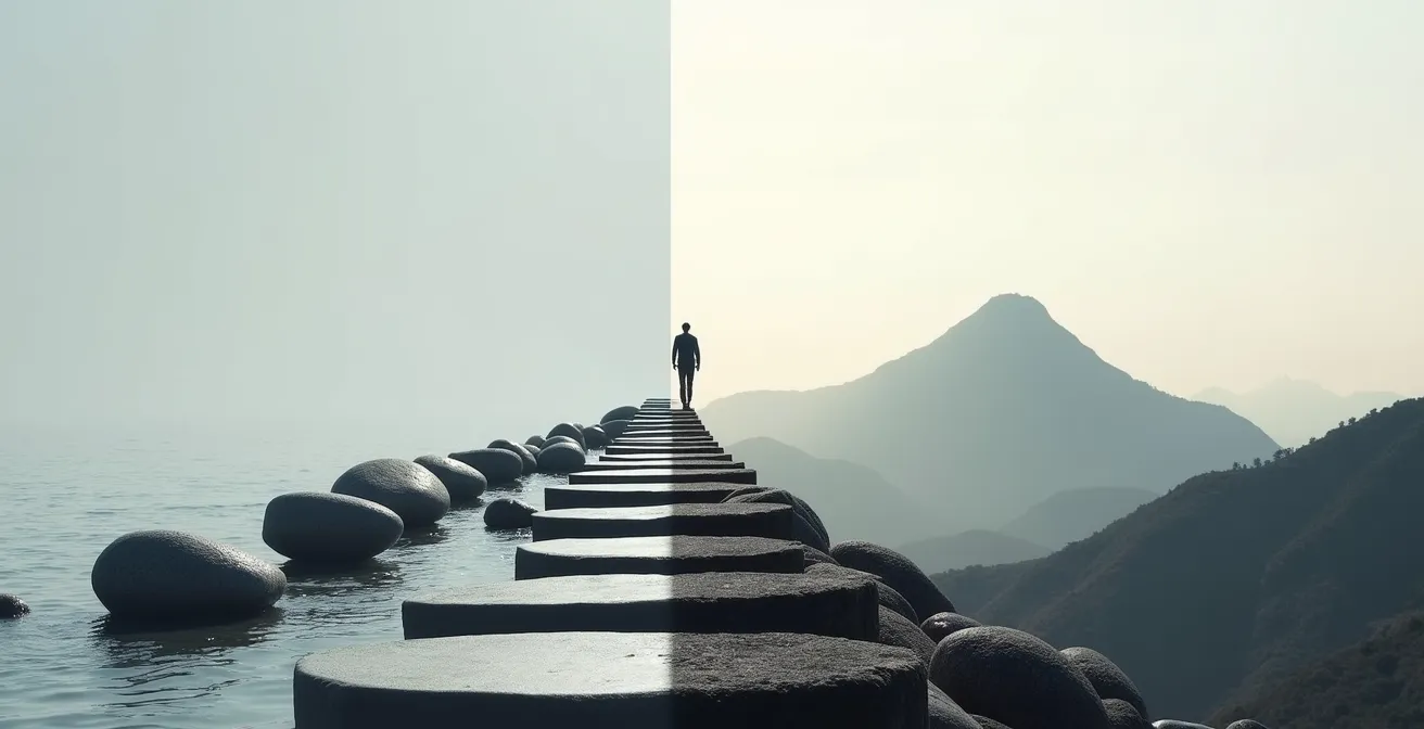 Comparación visual entre objetivos de proceso y objetivos de resultado en gestión empresarial